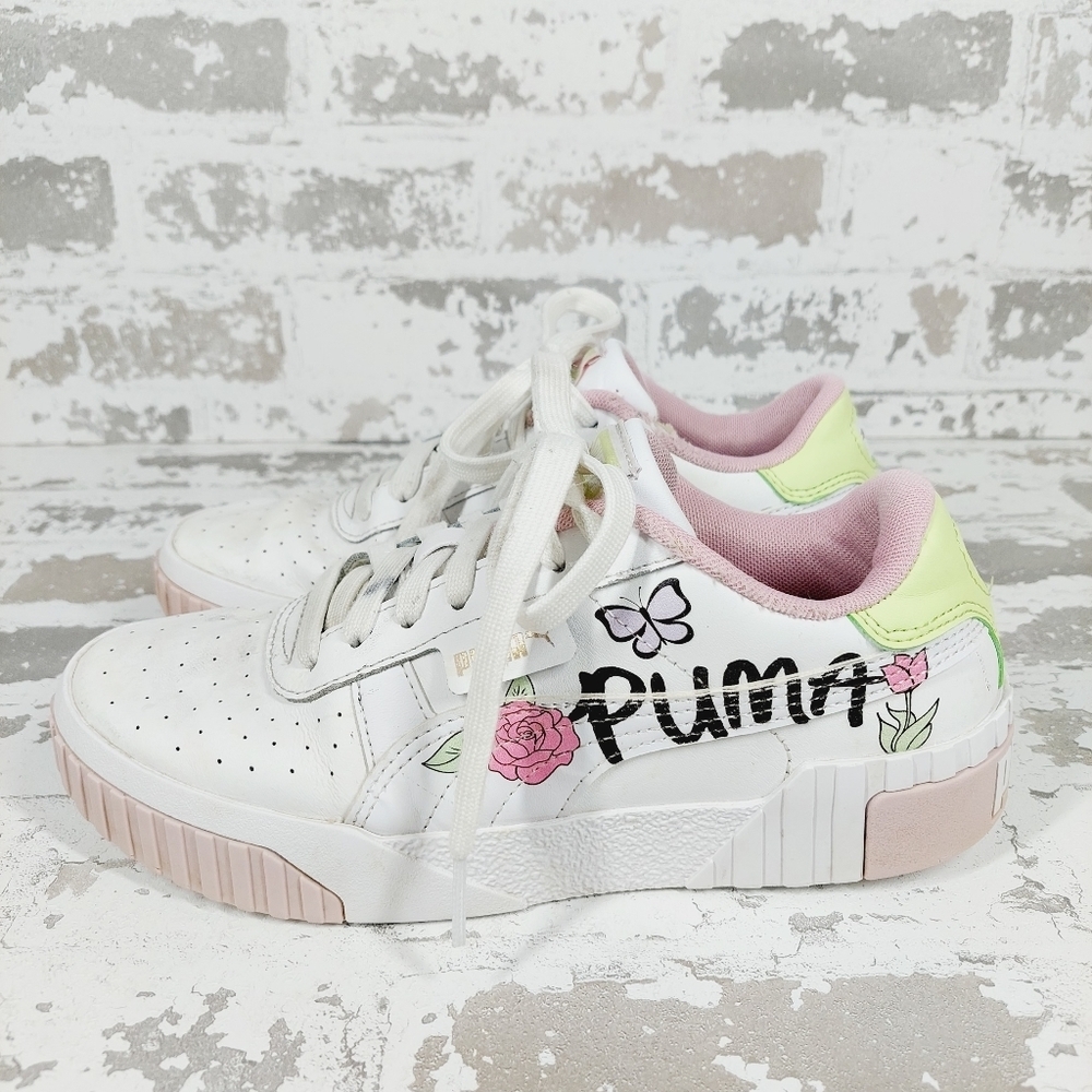 PUMA Cali Bouquet Women's Leather Walking Sneakers B79 - Picture 1 of 11
